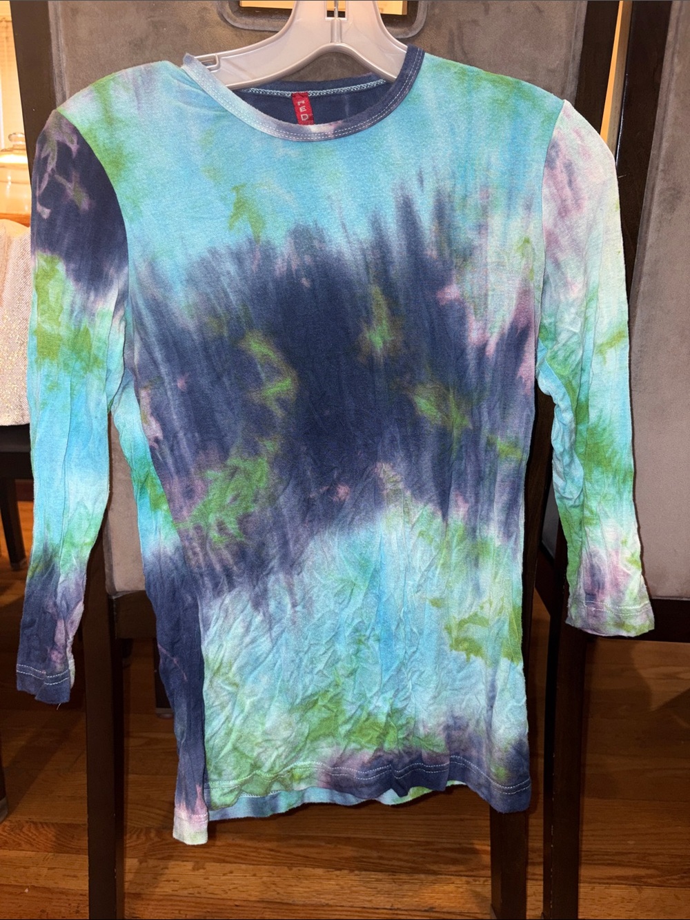 Kids Tie-Dye Long Sleeve Top - Blue & Green